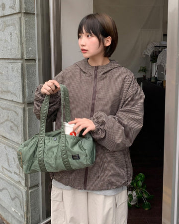 Groua Check Over Hood Windbreaker